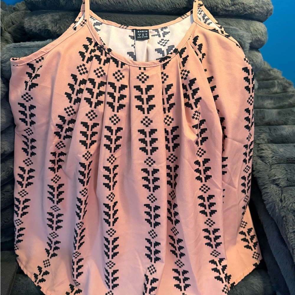 Pink Printed Spaghetti-Strap Top